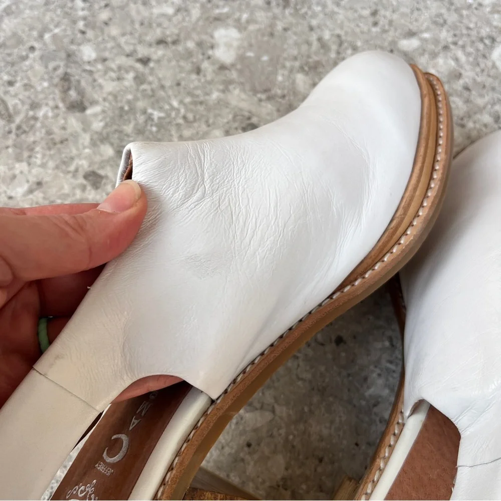 RARE Jeffrey Campbell Ibiza
Hildalgo White Leather Slingback Heels Mules Size 11 - Picture 12 of 14